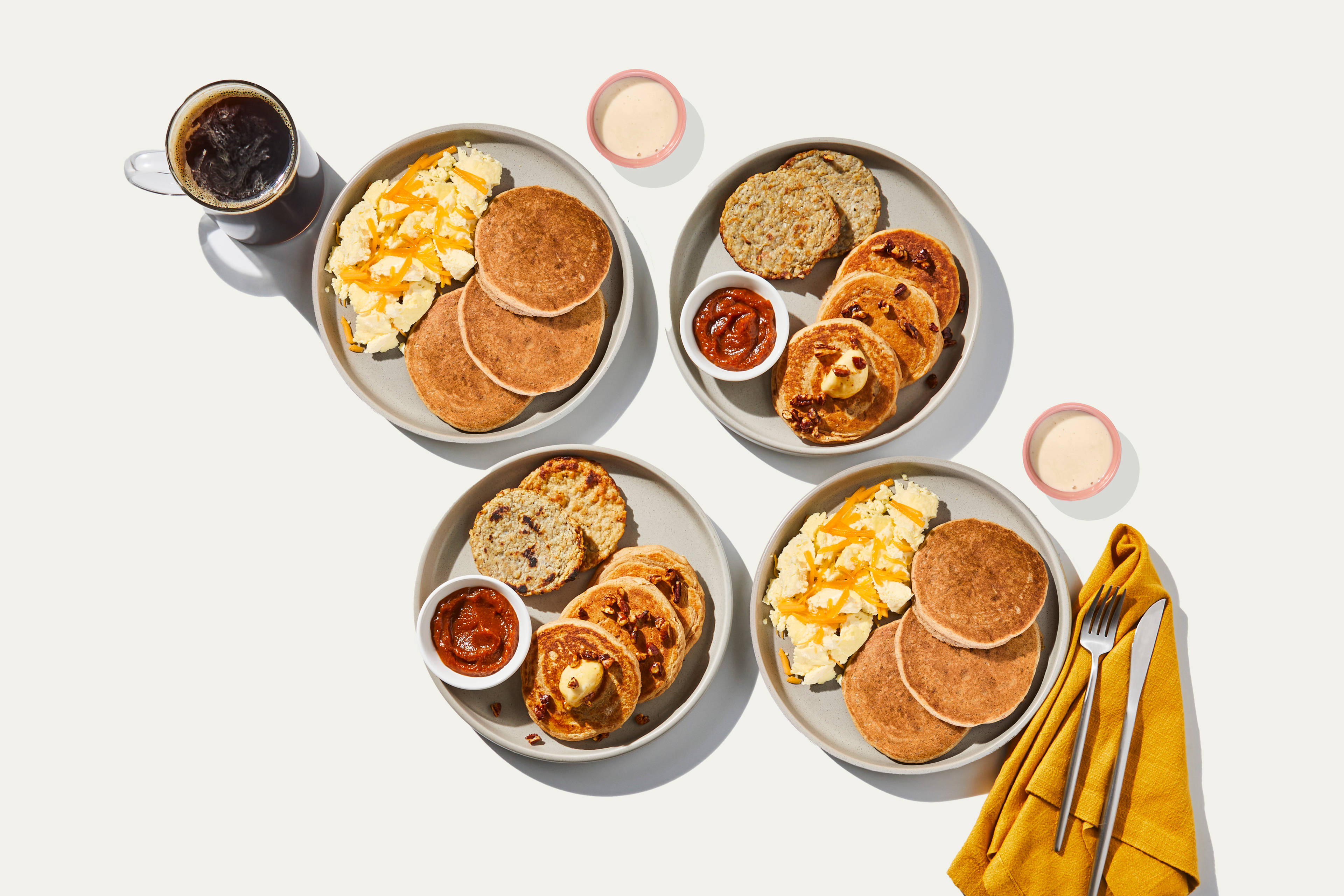 Pancake Bundle - Autumn Spiced Pancakes & Cinnamon Roll Pancakes & Cheddar Scrambled Eggs
