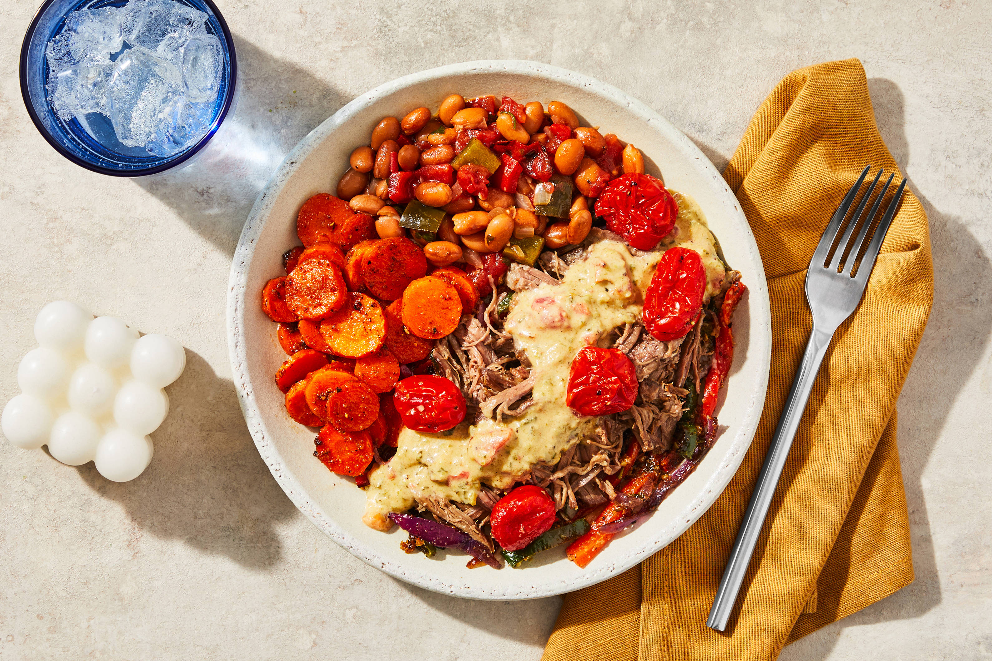 Fajita-Rindfleischstreifen mit Käse-Sauce
