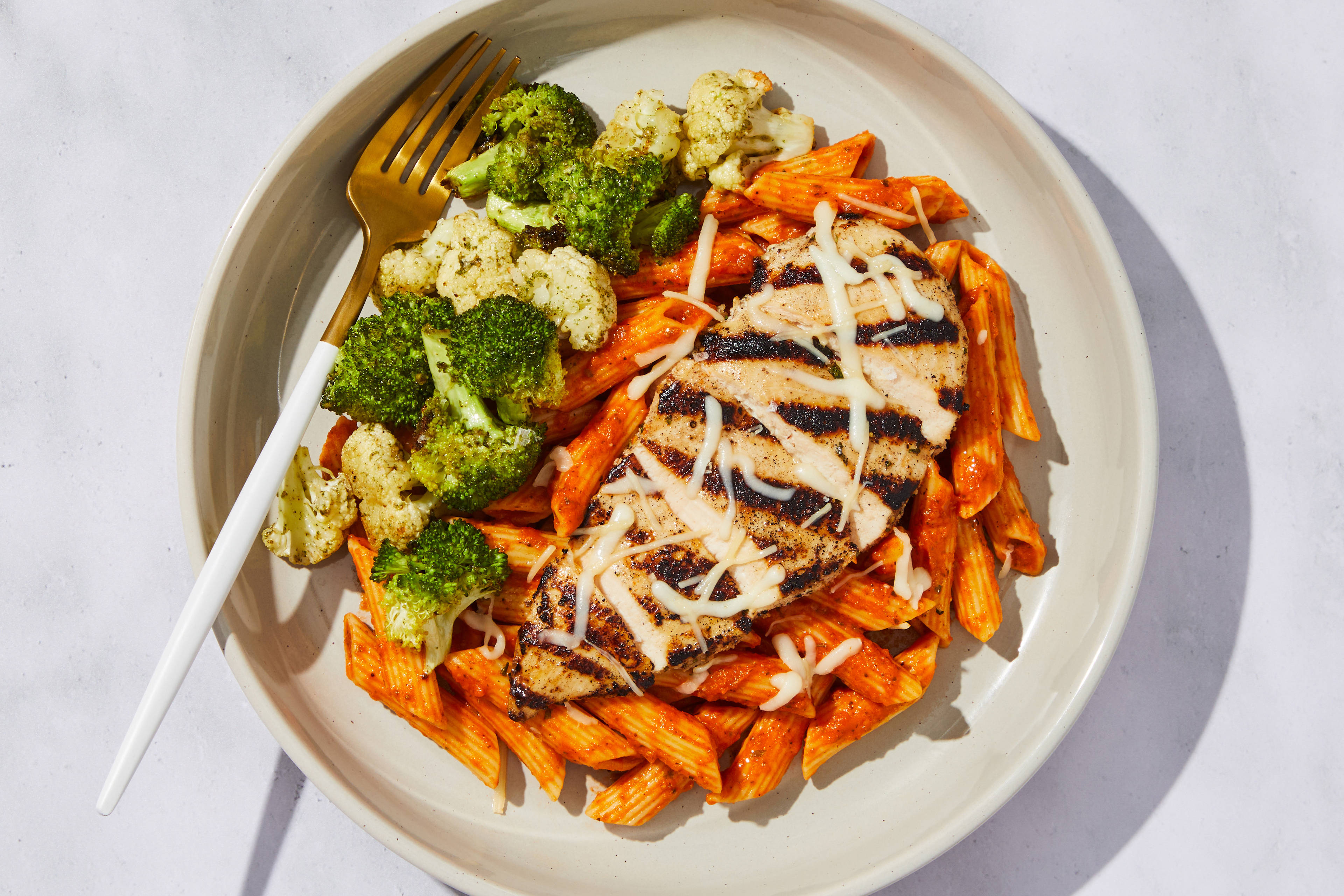 Grilled Chicken Parmesan & Penne