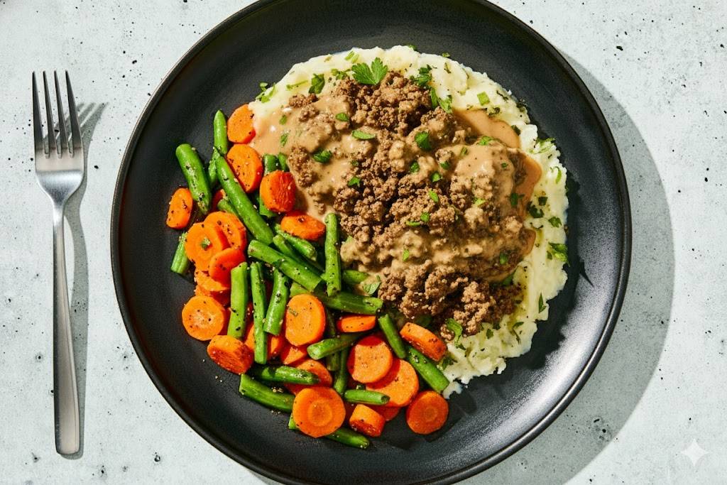Herbed Ground Beef & Gravy Mash