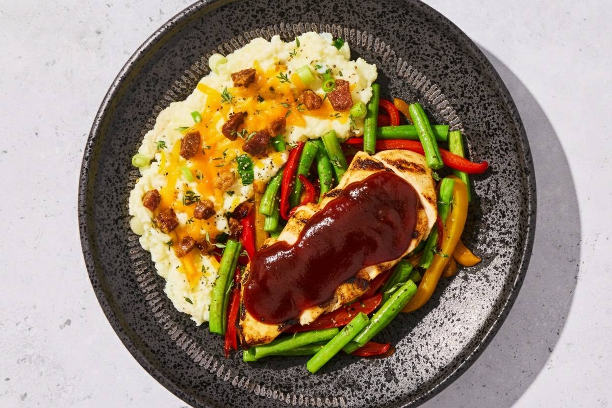 BBQ Chicken & Loaded Bacon Mashed Potatoes
