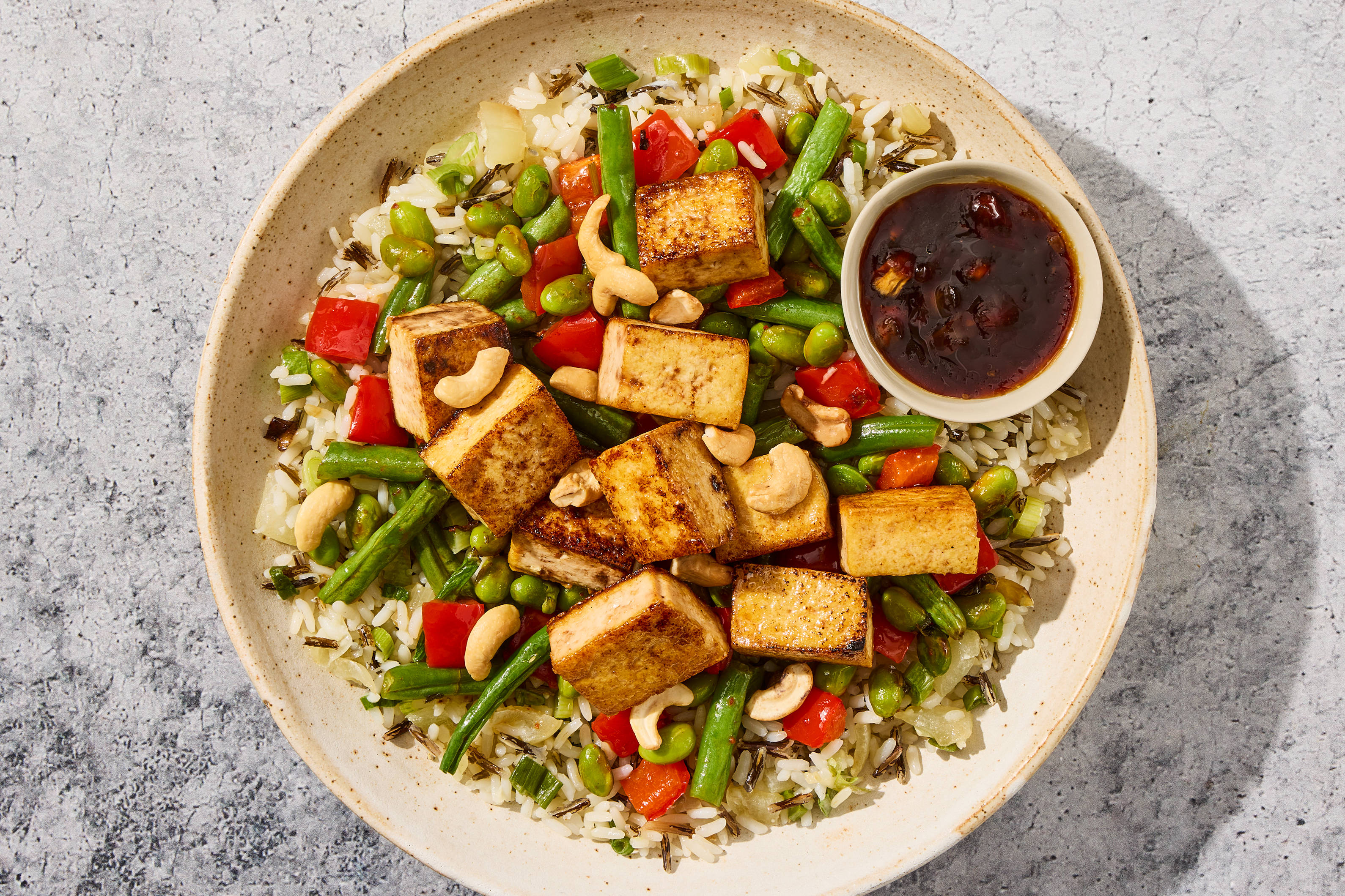 Ginger Cashew Tofu Power Bowl