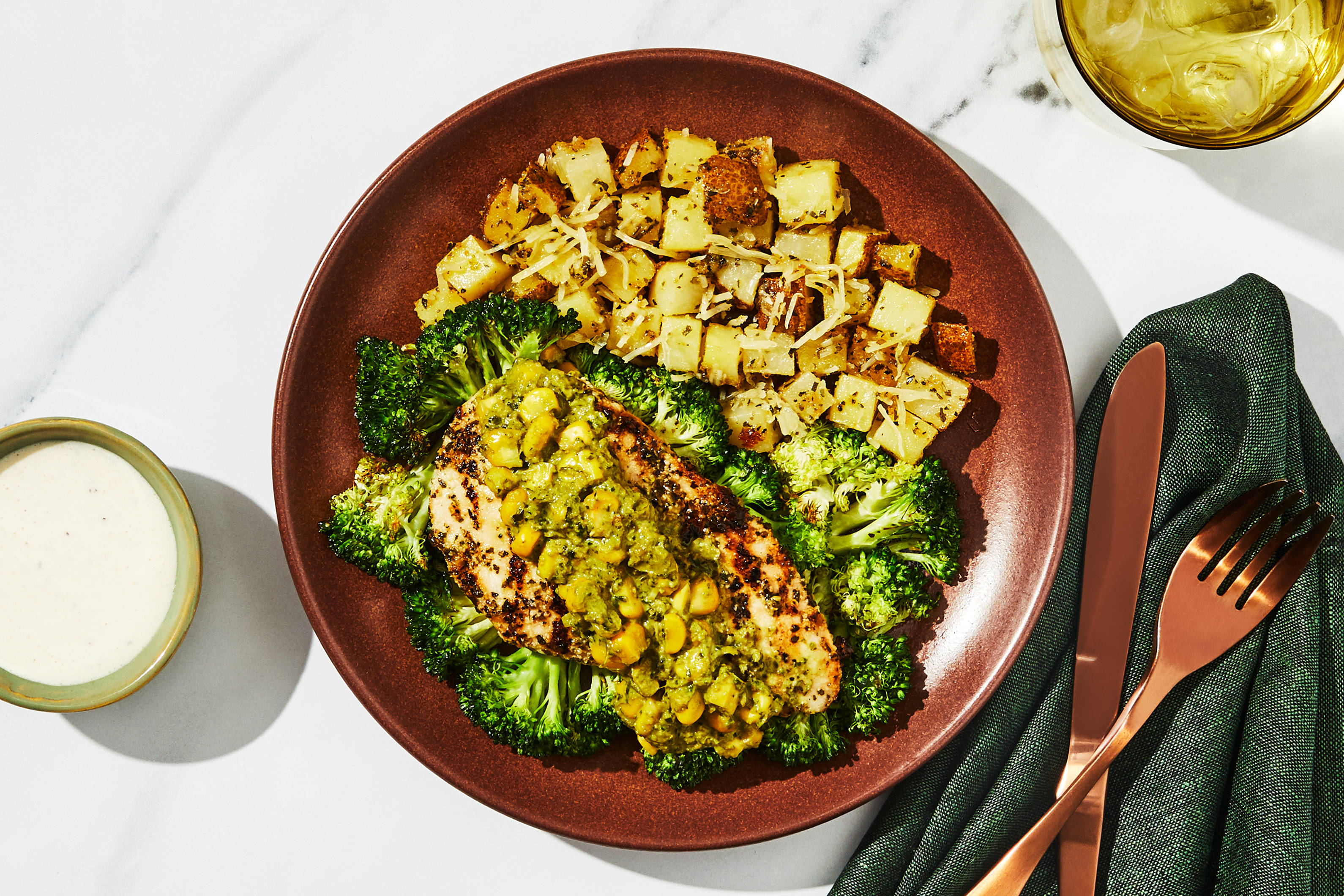 Basil-Corn Pesto Chicken
