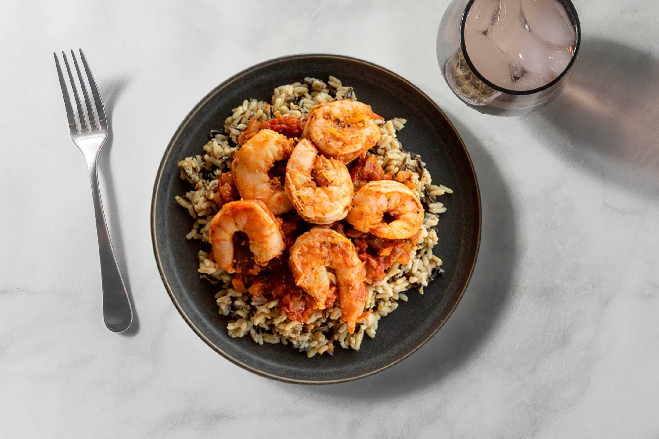 Blackened Shrimp with Chicken Andouille Gravy