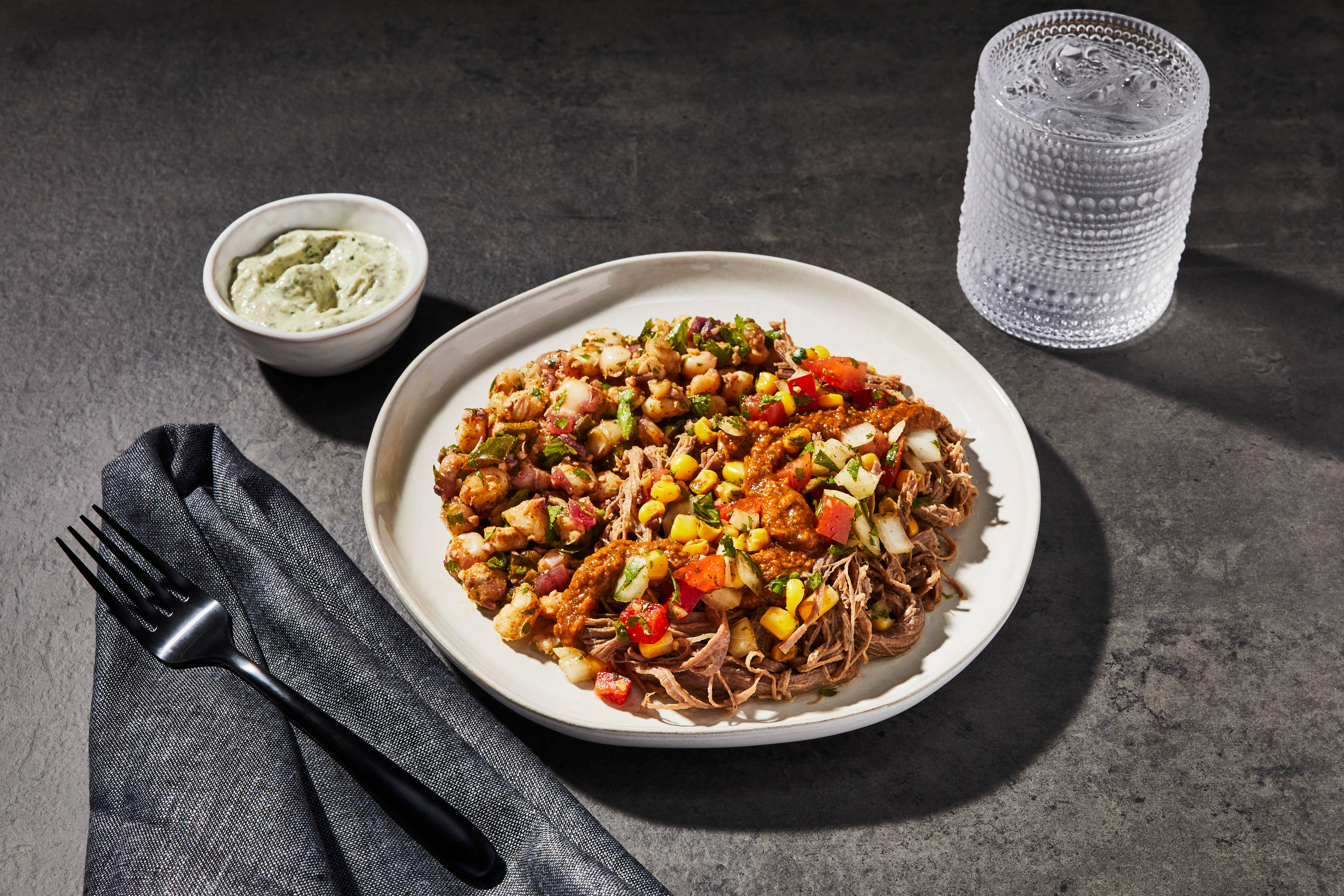 Brisket Ropa Vieja & Corn Salsa