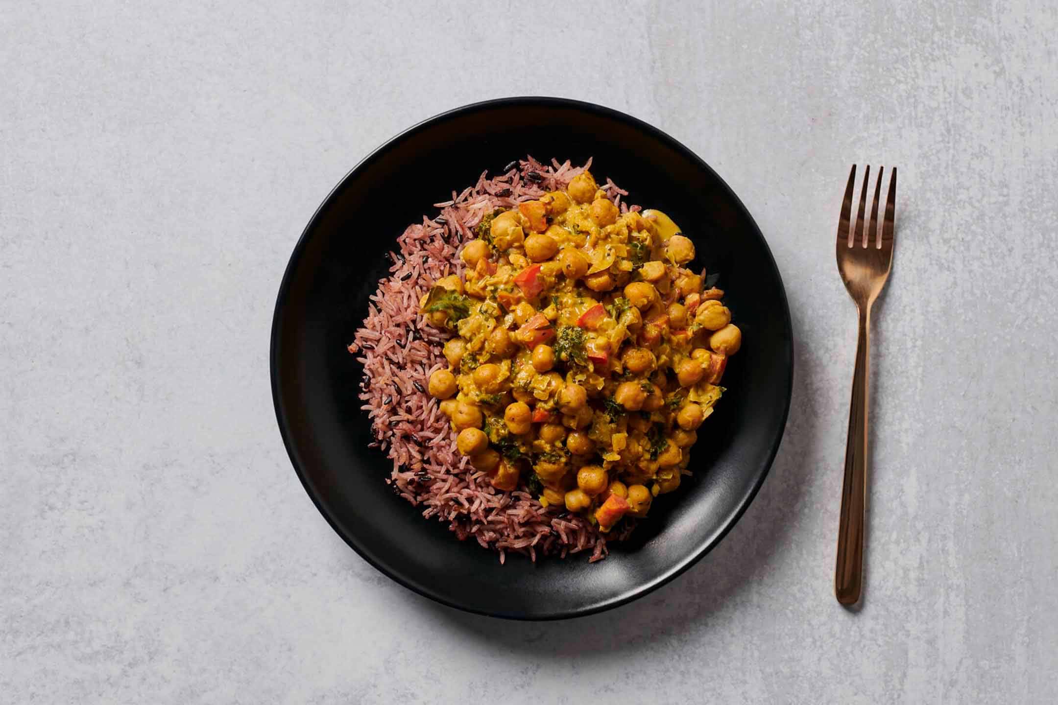 Chickpea Curry with Forbidden Black Rice