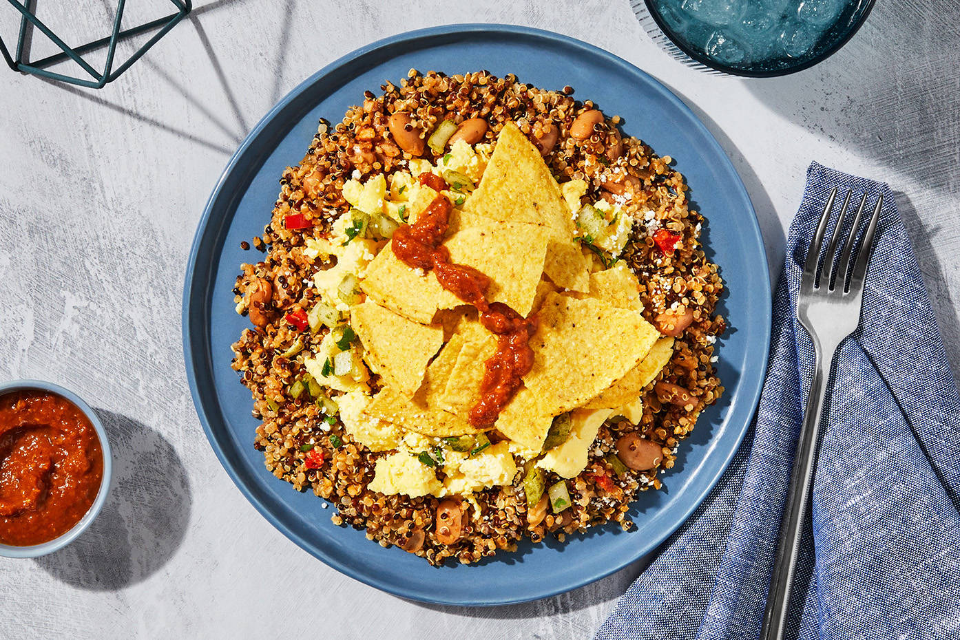Chilaquiles Rojo & Scrambled Eggs