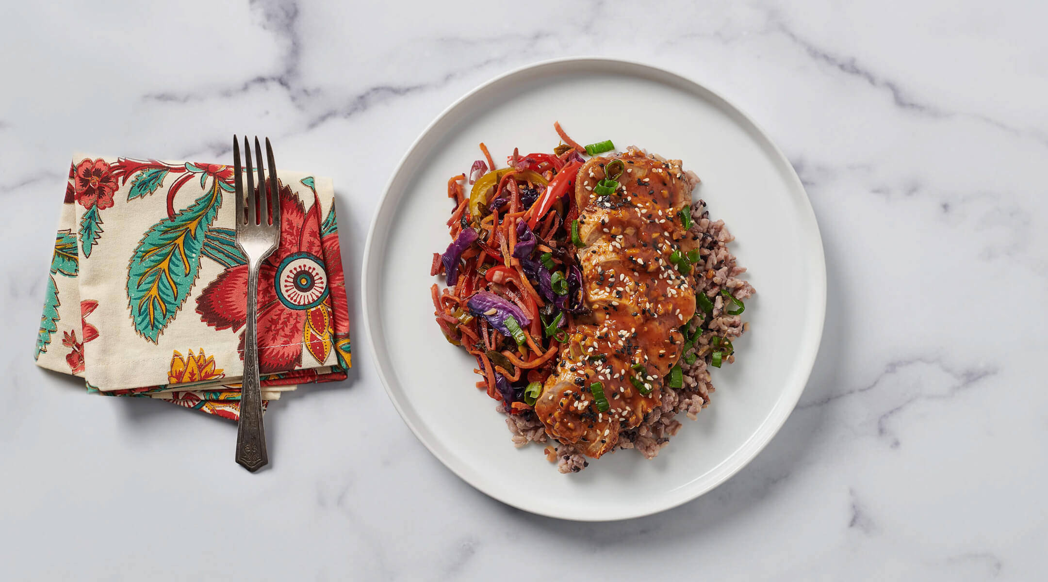 Chile Garlic Pork with Purple Rice TEST