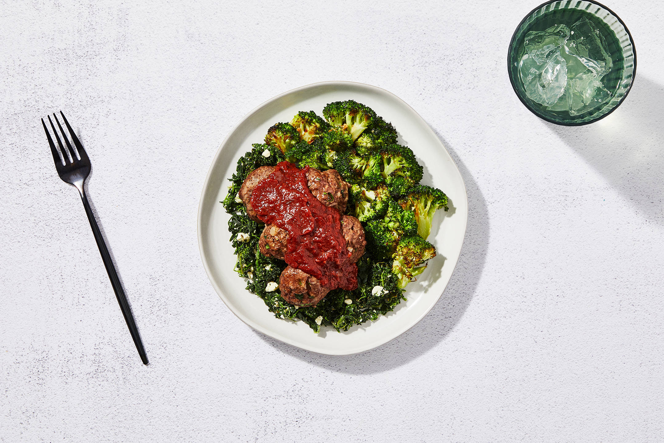 Greek Meatballs & Feta Spinach
