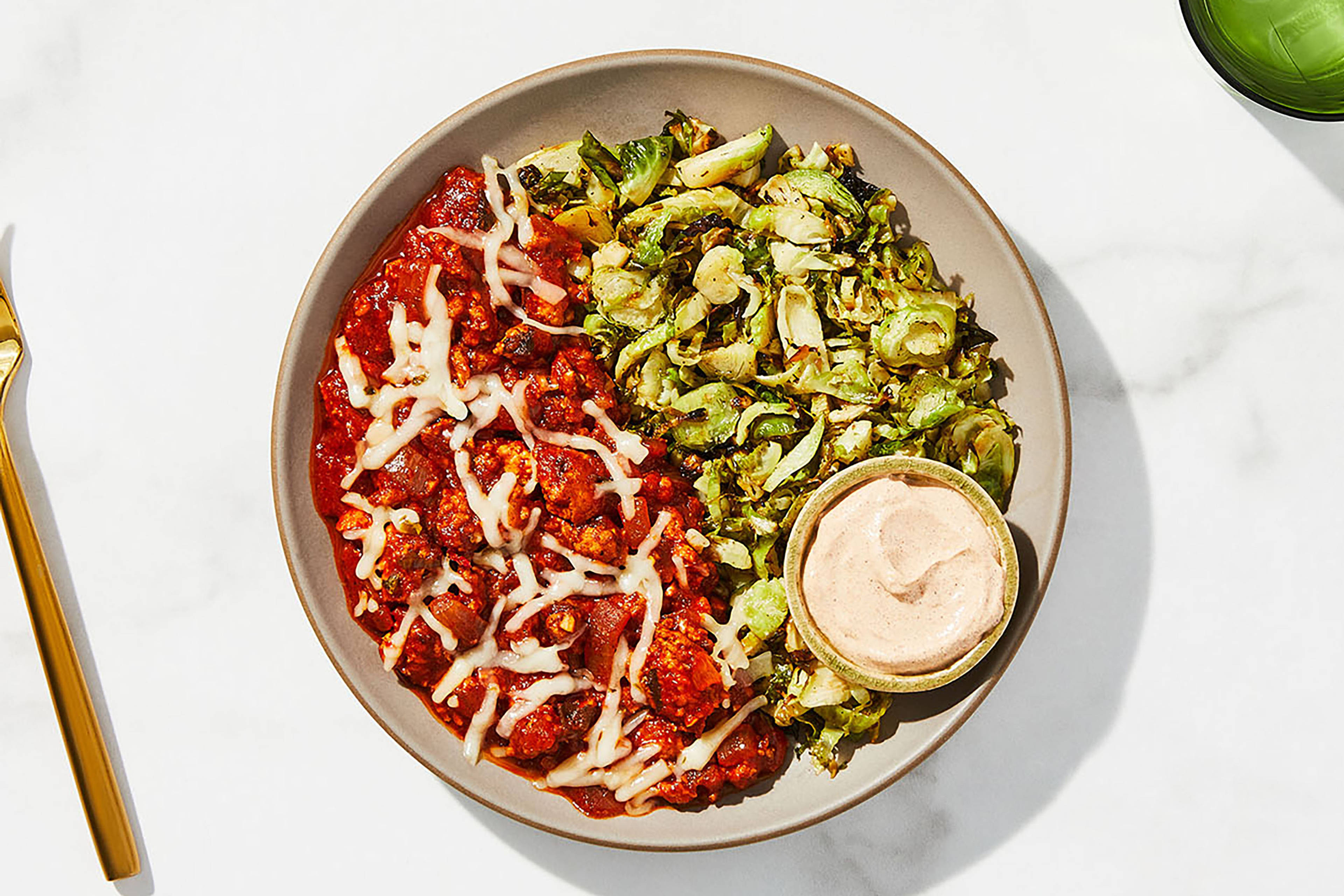 Keto Turkey Chili & Brussels Sprouts