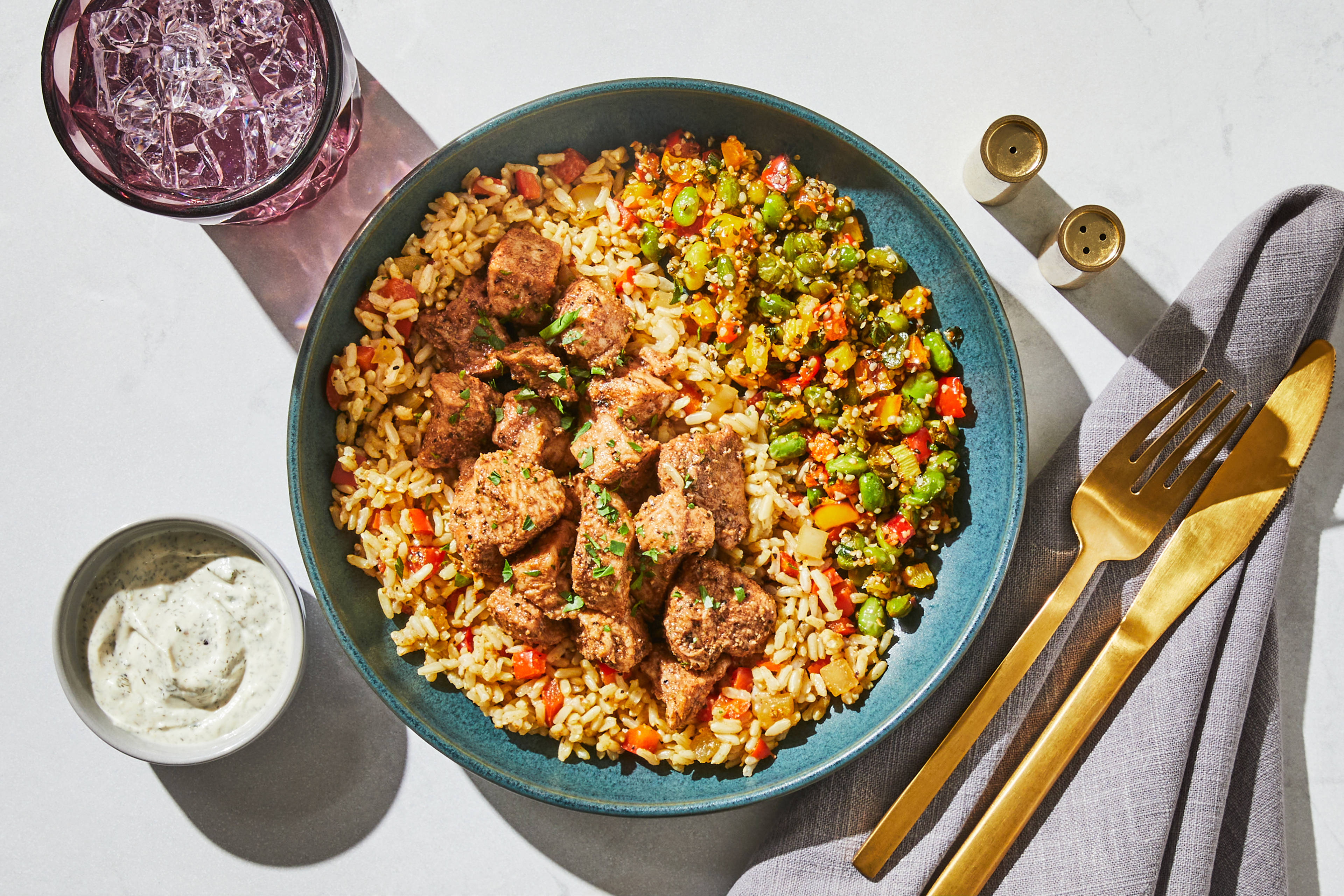 Lebanese-Style Chicken & Rice Bowl