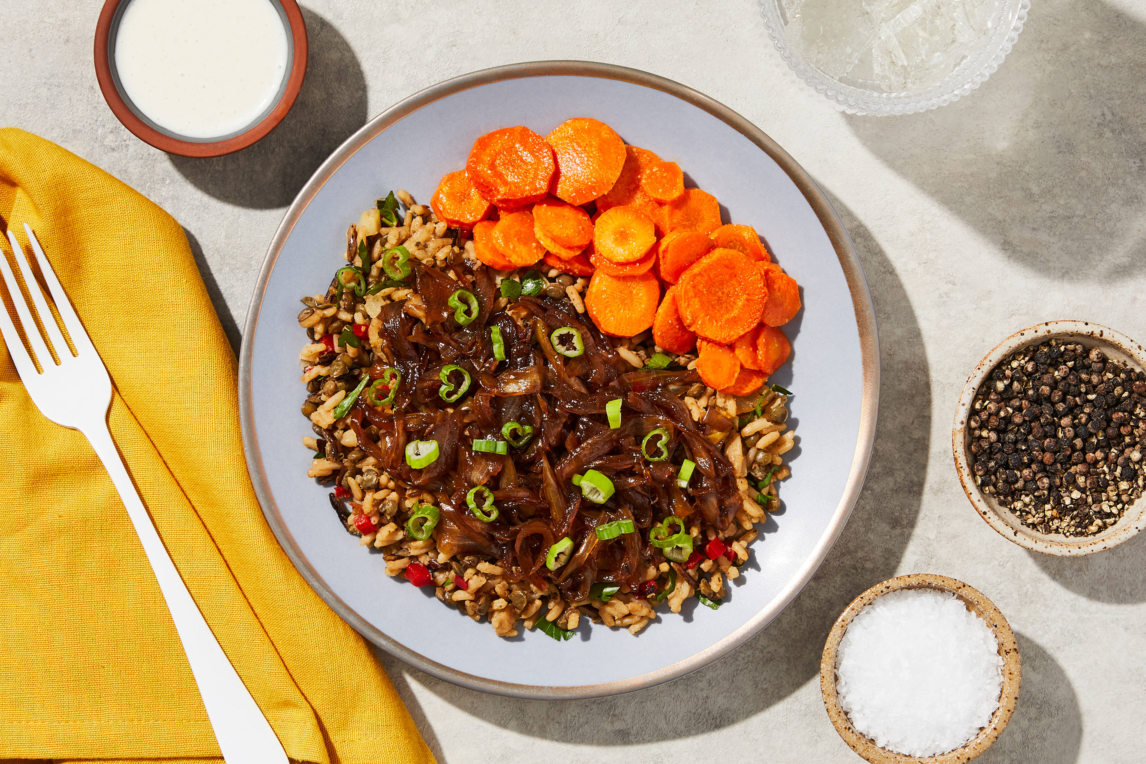 Moujaddara (lentilles et riz)
