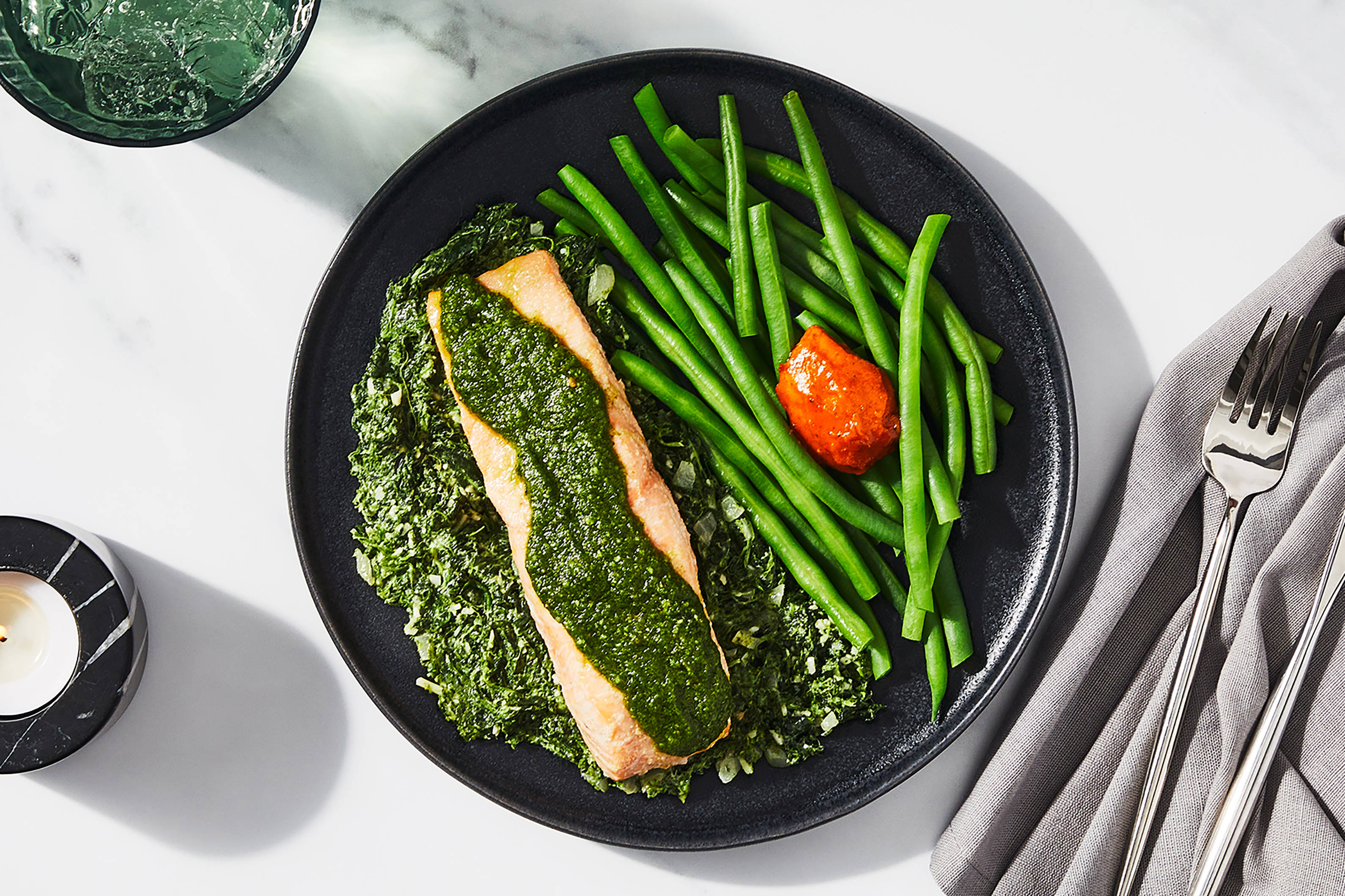Zalm met pesto