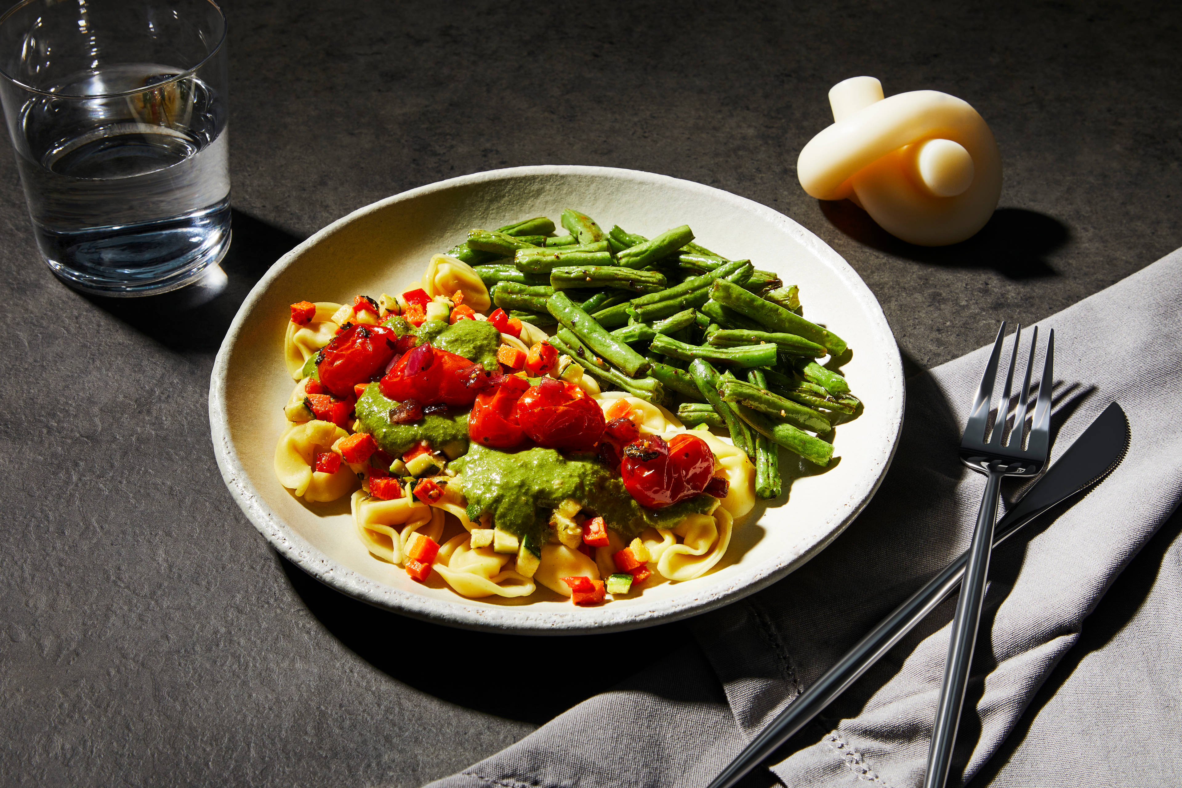 Roasted Veggie & Pesto Tortellini