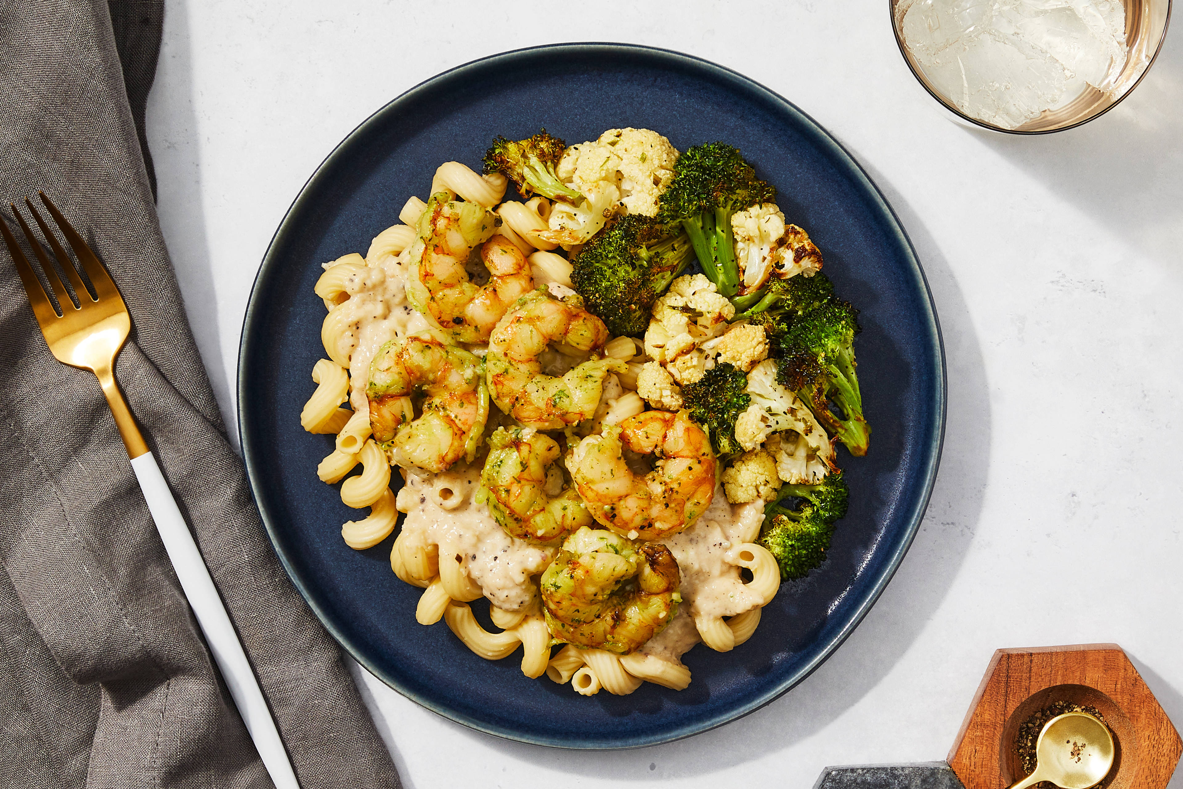 Romano & Black Pepper Shrimp Pasta