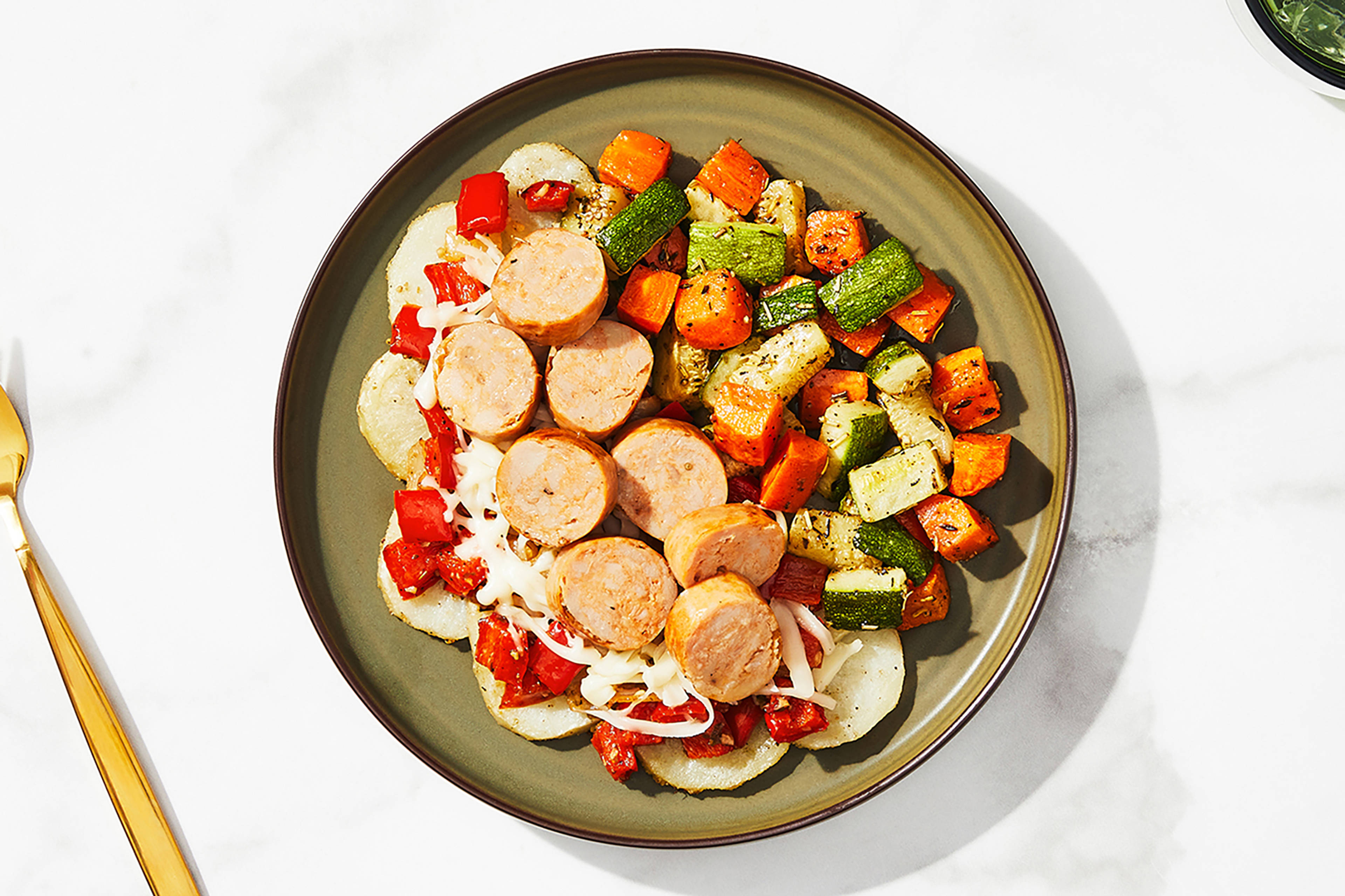 Sliced Sausage & Veggie Medley