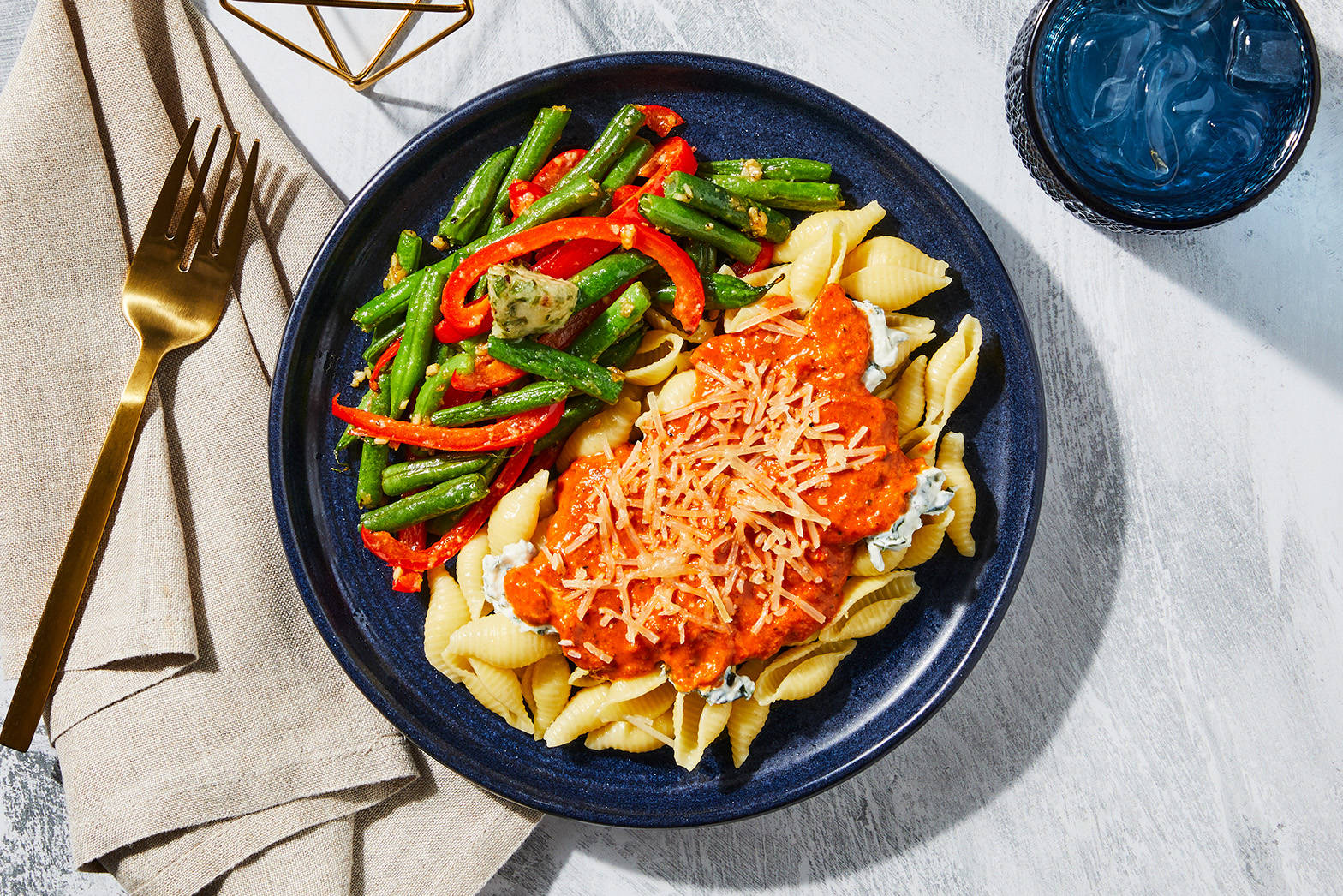 Unstuffed Spinach Ricotta Shells