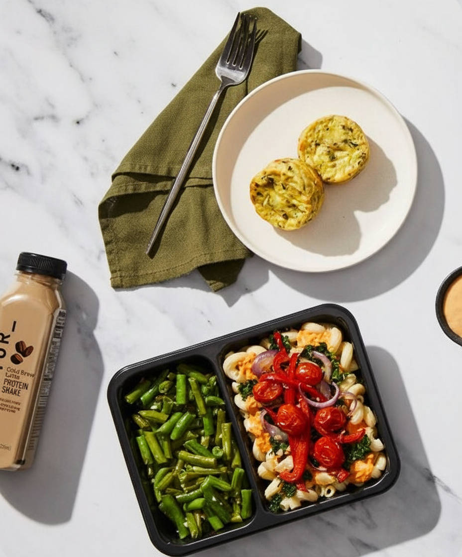 Opened Factor box and snacks