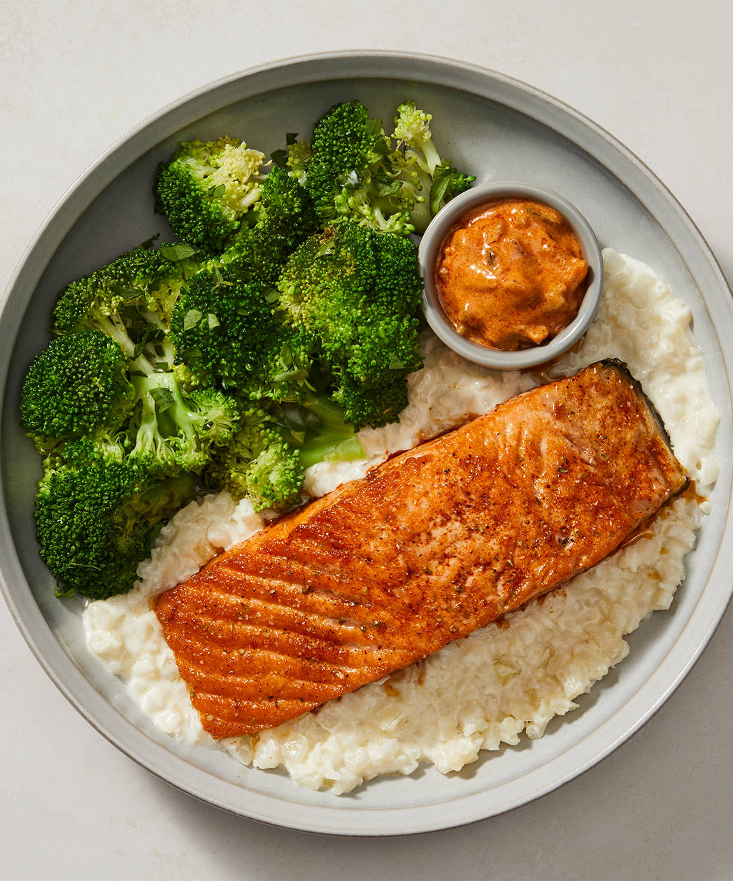 Blackened Salmon with Smoky Gouda Cauli Grits menu preference image